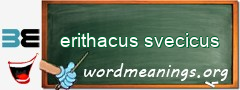 WordMeaning blackboard for erithacus svecicus